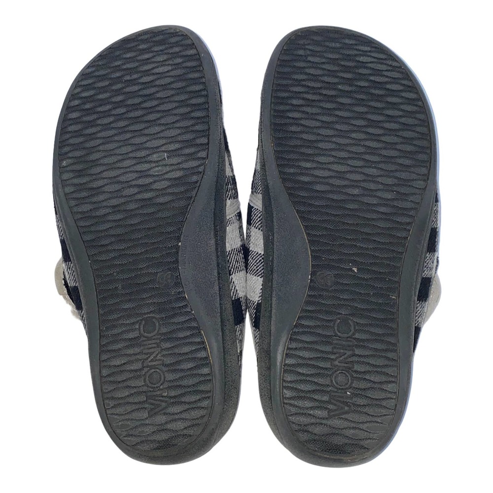 Vionic Sadie Gray Plaid Checkered Slipper Mule Adjustable Strap Orthotic sz 7 - Picture 12 of 12